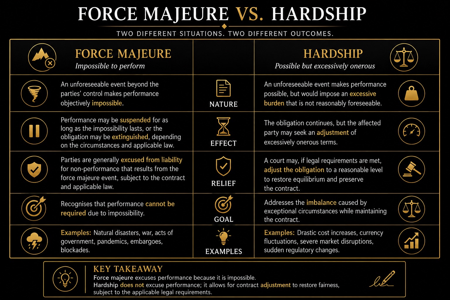 UAE Force Majeure vs hardship